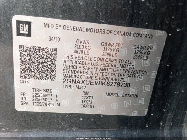 2019 CHEVROLET EQUINOX LT 7