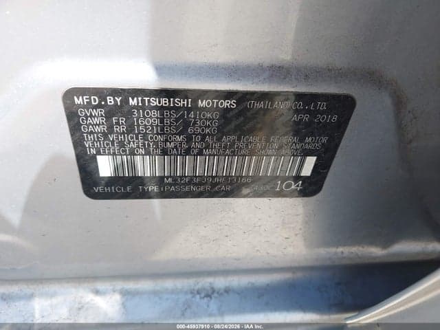 2018 MITSUBISHI MIRAGE G4 ES 9