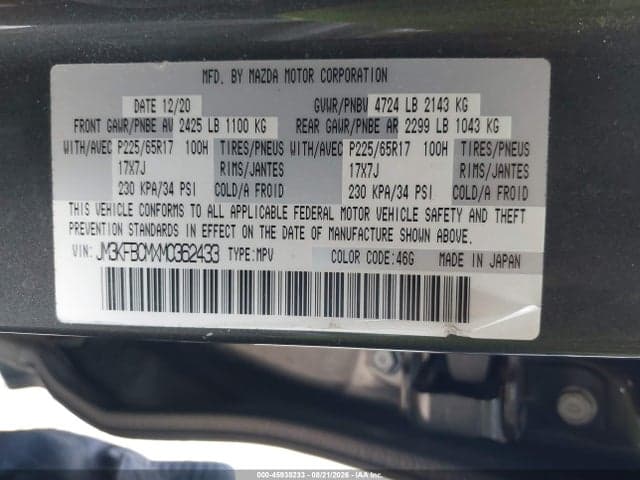 2021 MAZDA CX-5 TOURING 9