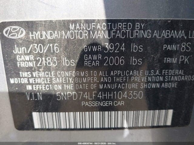2017 HYUNDAI ELANTRA SE 9