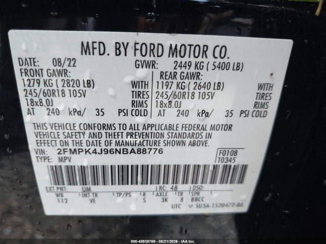 2022 FORD EDGE SEL 9