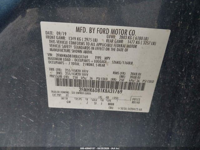 2019 FORD FLEX LIMITED 9