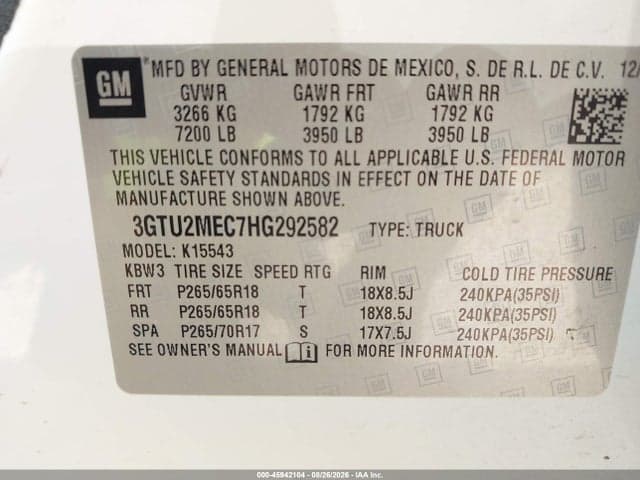 2017 GMC SIERRA 1500 SLE 9
