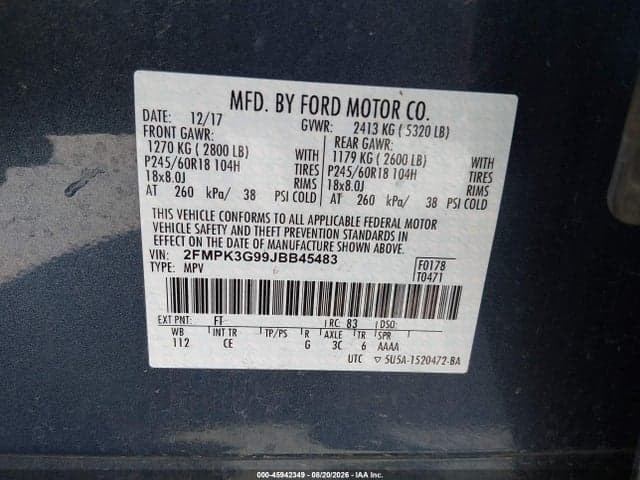2018 FORD EDGE SE 9