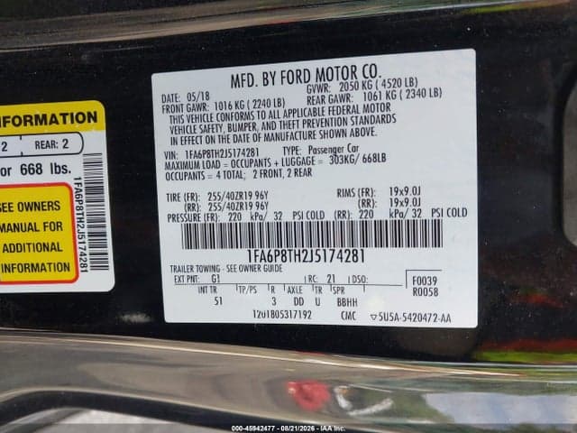 2018 FORD MUSTANG ECOBOOST 9