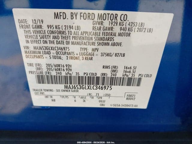 2020 FORD ECOSPORT SE 9