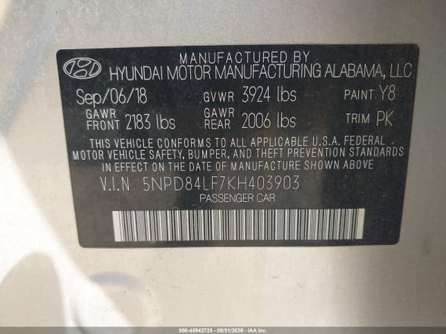 2019 HYUNDAI ELANTRA SEL 2