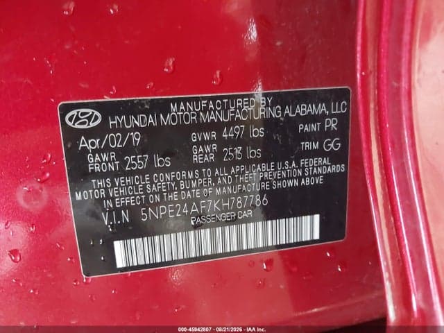 2019 HYUNDAI SONATA SE 9
