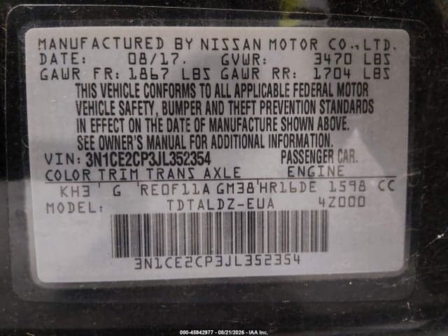 2018 NISSAN VERSA NOTE SV 9