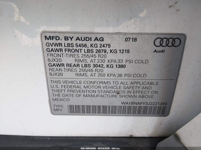 2018 AUDI Q5 2.0T PREMIUM/2.0T TECH PREMIUM 9