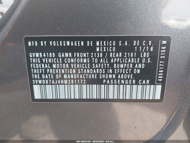 2017 VOLKSWAGEN JETTA 1.4T SE 9