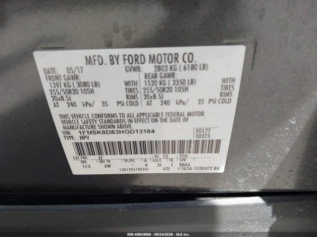 2017 FORD EXPLORER XLT 9