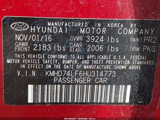2017 HYUNDAI ELANTRA SE 9