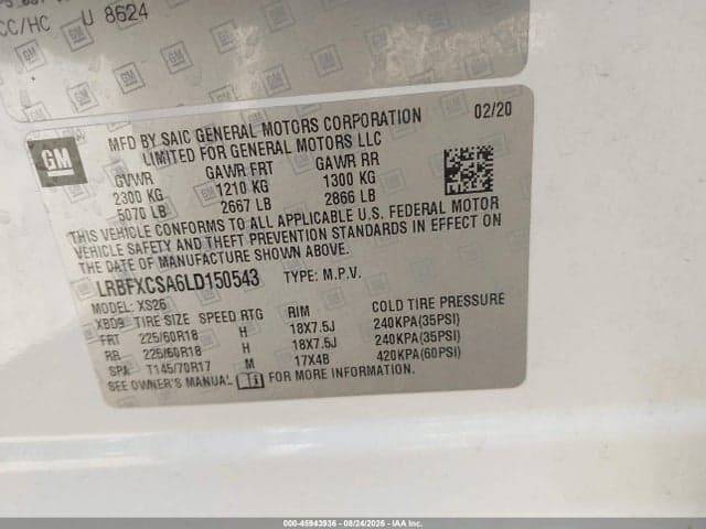 2020 BUICK ENVISION FWD ESSENCE 9