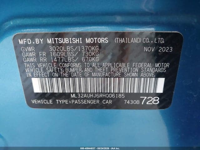 2024 MITSUBISHI MIRAGE ES/LE 9
