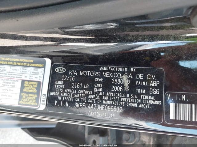 2017 KIA FORTE LX 9