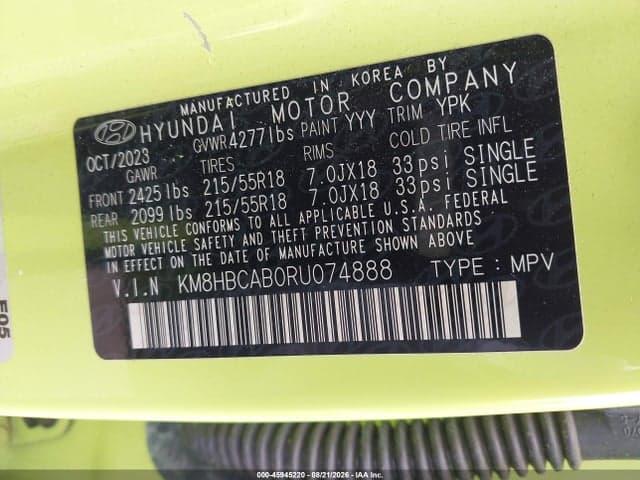 2024 HYUNDAI KONA SEL 9