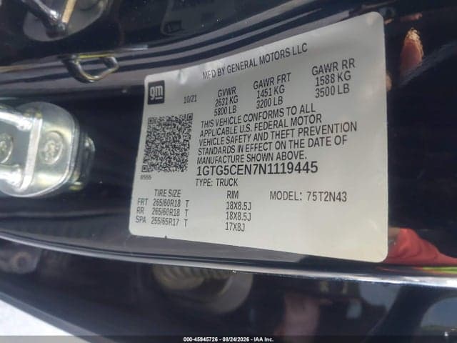 2022 GMC CANYON 2WD SHORT BOX ELEVATION 9