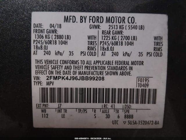 2018 FORD EDGE SEL 9