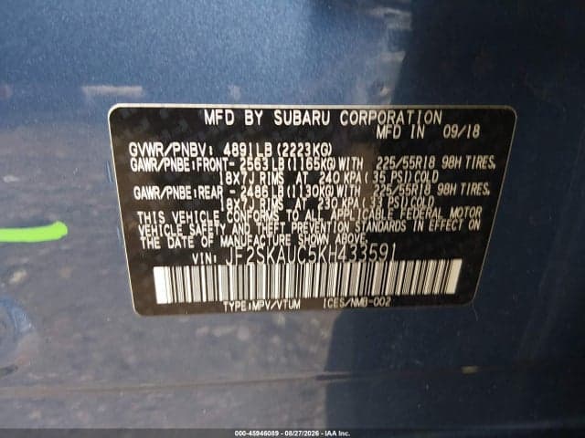 2019 SUBARU FORESTER LIMITED 9