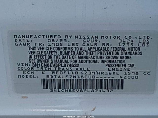 2023 NISSAN VERSA 1.6 SV XTRONIC CVT 9