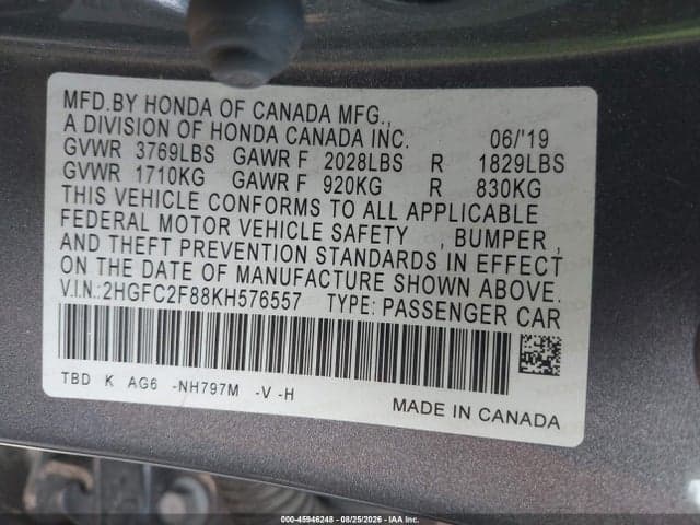 2019 HONDA CIVIC SPORT 9