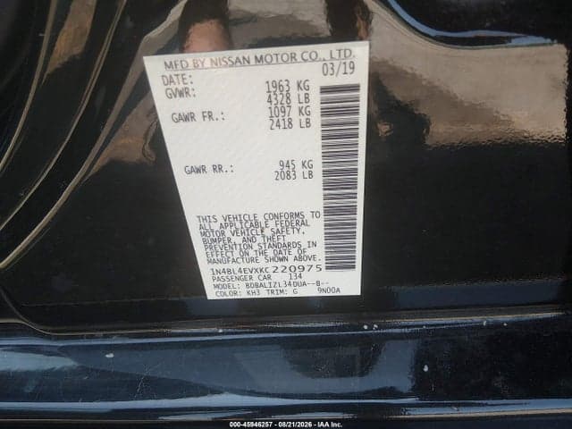 2019 NISSAN ALTIMA 2.5 SL 9