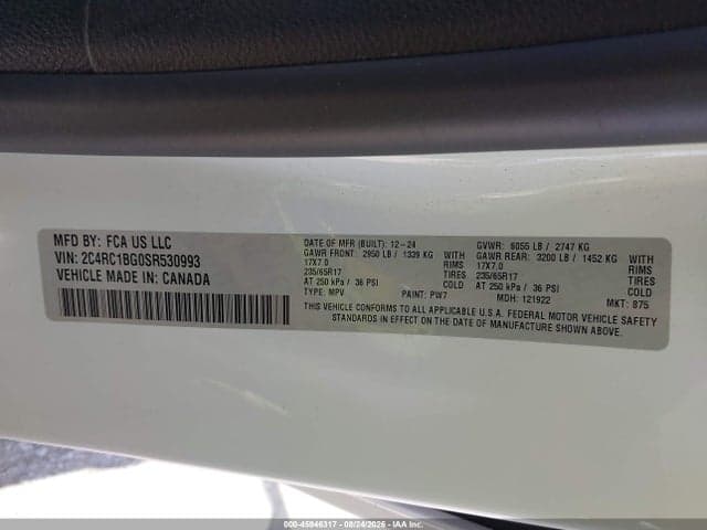 2025 CHRYSLER PACIFICA SELECT 9