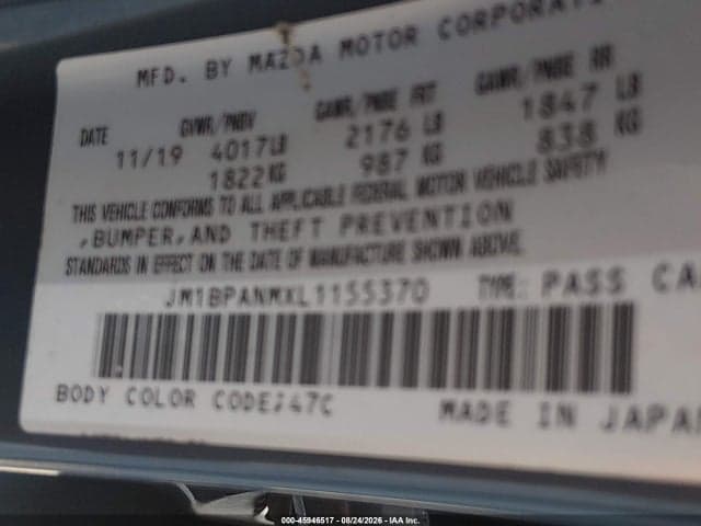 2020 MAZDA MAZDA3 PREMIUM PACKAGE 2