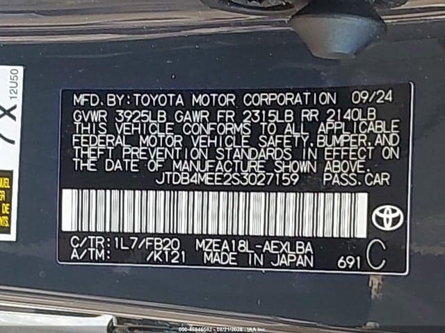 2025 TOYOTA COROLLA LE 9