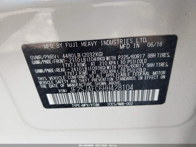 2017 SUBARU FORESTER 2.5I PREMIUM 9