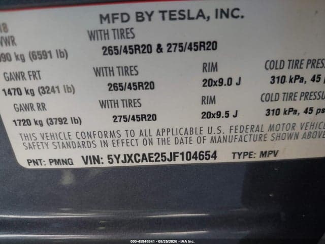 2018 TESLA MODEL X 100D/75D/P100D 10