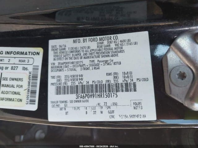 2017 FORD FUSION SE 9