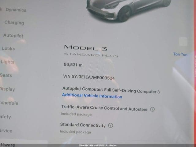 2021 TESLA MODEL 3 STANDARD RANGE PLUS REAR-WHEEL DRIVE 14