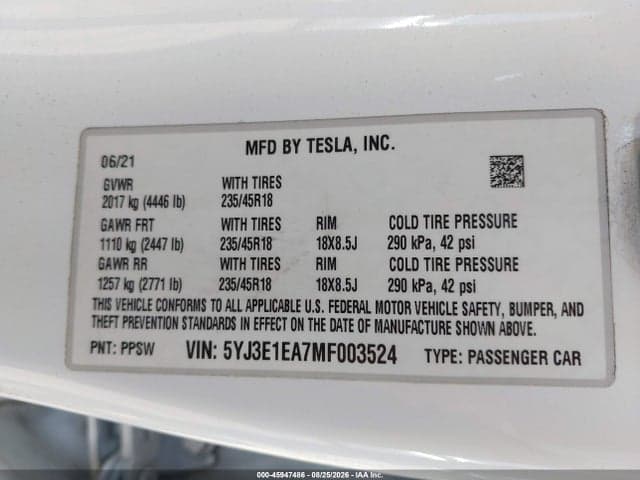 2021 TESLA MODEL 3 STANDARD RANGE PLUS REAR-WHEEL DRIVE 9