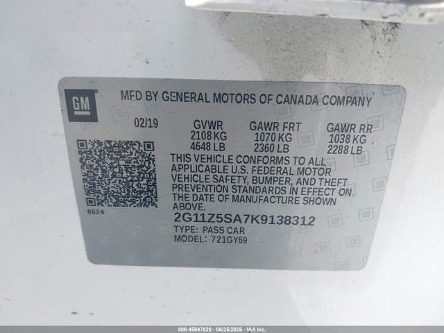 2019 CHEVROLET IMPALA LT 9