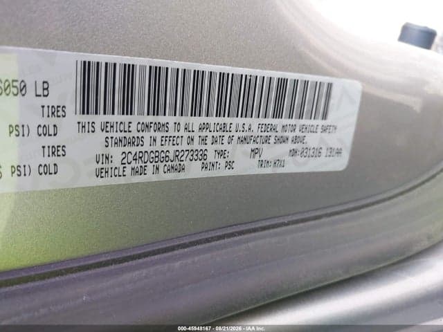 2018 DODGE GRAND CARAVAN SE 9