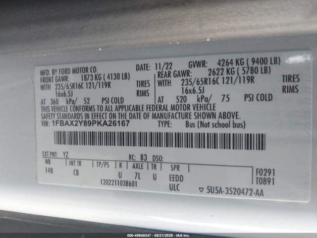 2023 FORD TRANSIT-350 PASSENGER VAN XL 9