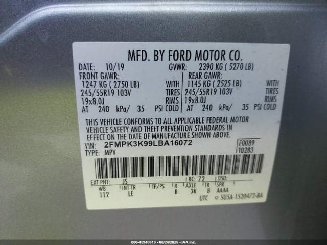 2020 FORD EDGE TITANIUM 9