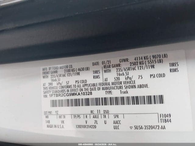 2021 FORD TRANSIT-250 9