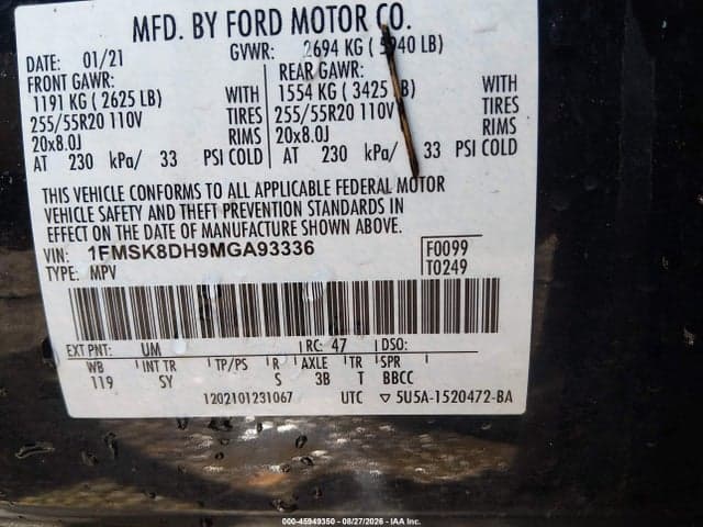 2021 FORD EXPLORER XLT 9