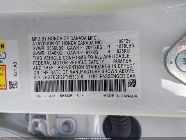 2026 HONDA CIVIC LX 9