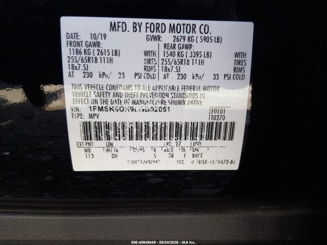2020 FORD EXPLORER XLT 9