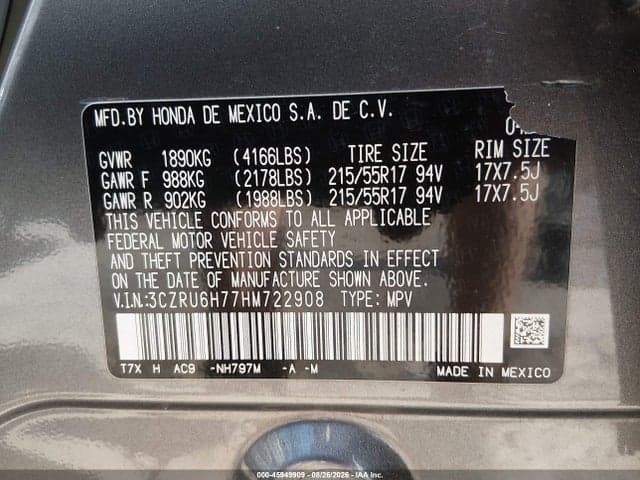 2017 HONDA HR-V EX-L 9