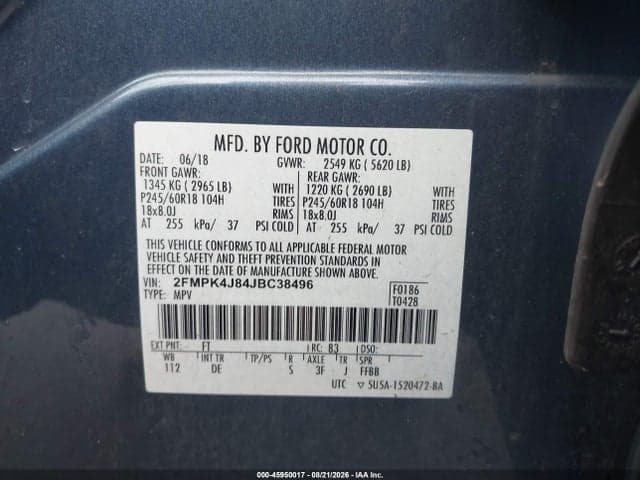 2018 FORD EDGE SEL 9
