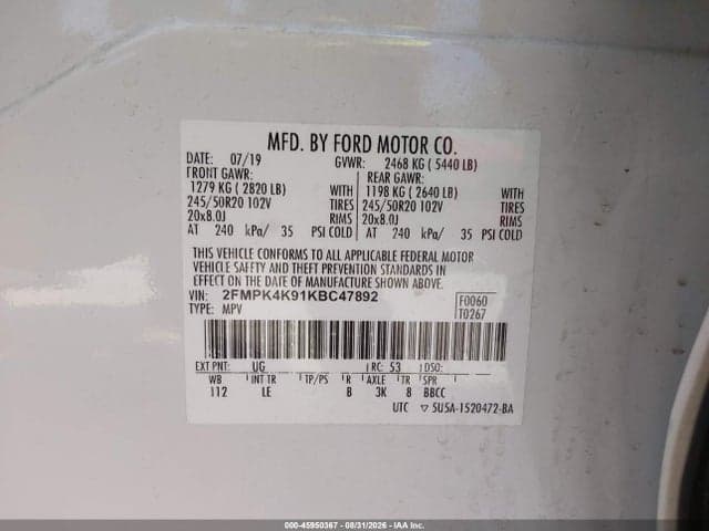2019 FORD EDGE TITANIUM 9