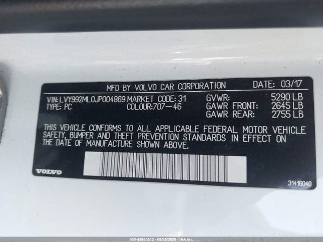 2018 VOLVO S90 T6 INSCRIPTION 9