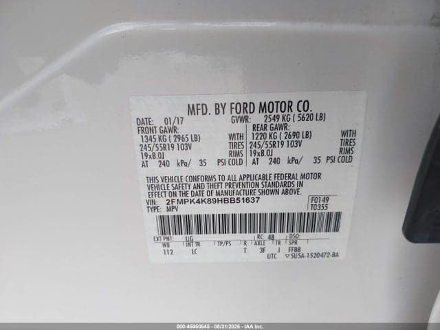 2017 FORD EDGE TITANIUM 9
