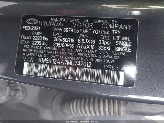 2021 HYUNDAI KONA SE 9