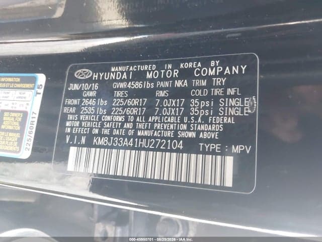 2017 HYUNDAI TUCSON SE 9
